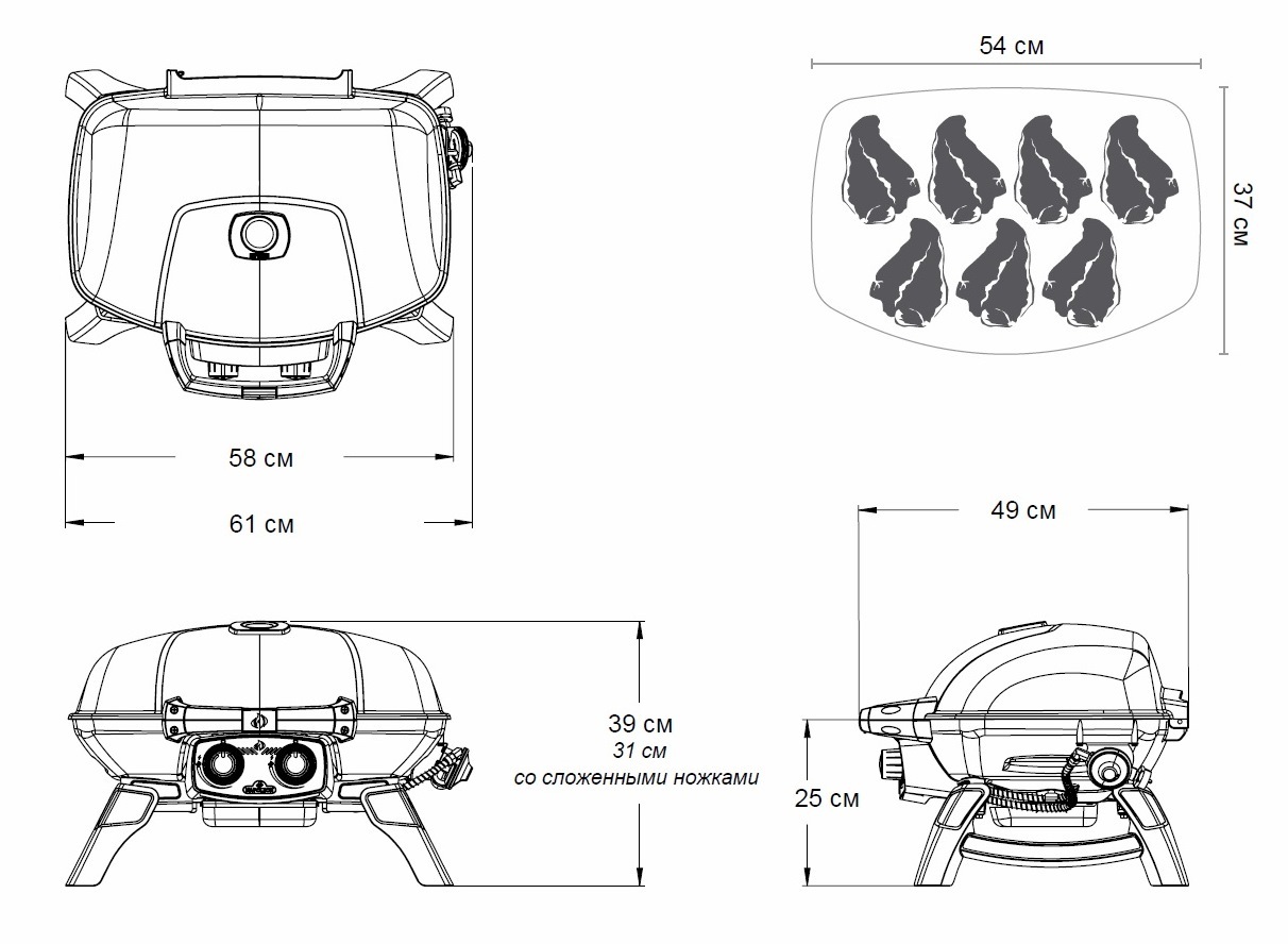 Переносной газовый гриль Napoleon TravelQ 285